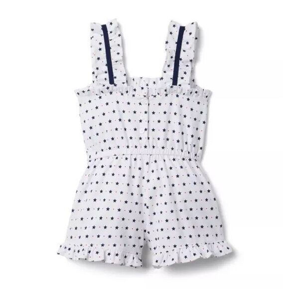 Janie And Jack Star Ruffle Trim Romper Size 18-24M Baby Girl - Picture 2 of 9